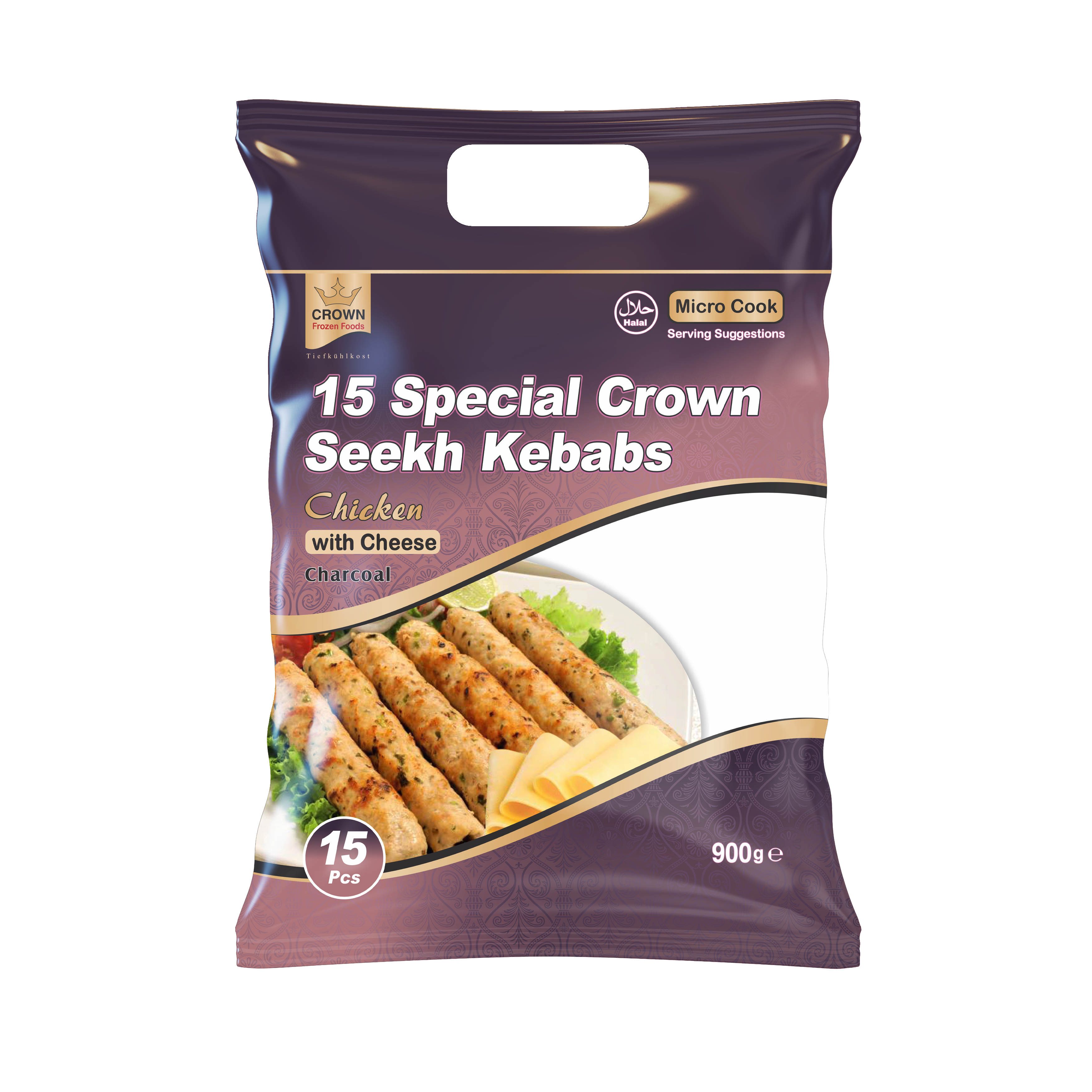 Crown Frozen Chicken Kebabs Special 900g (15 pieces)
